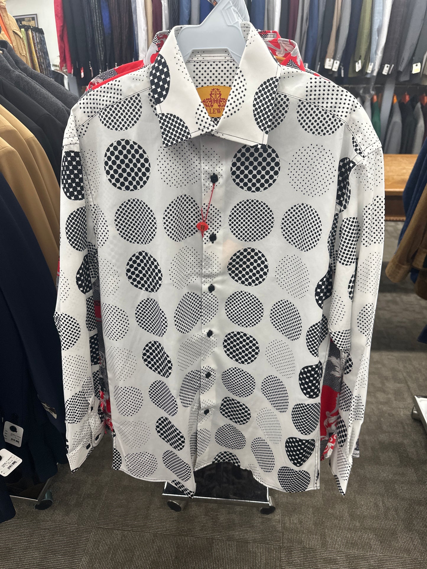 Robert Lewis Large Polka Dot Button Down