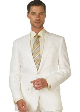 Enzo - White Linen Suit- Special Order Please Call